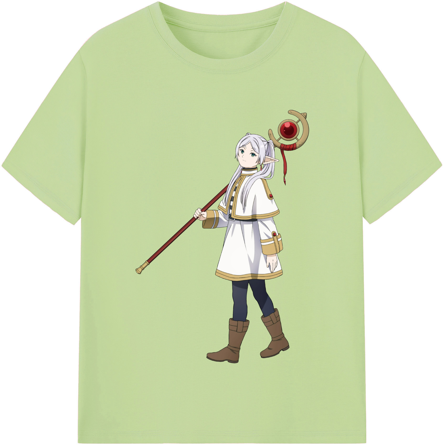 （画像用） 葬送のフリーレン Frieren 綿100％半袖Tシャツ（フロントプリント）